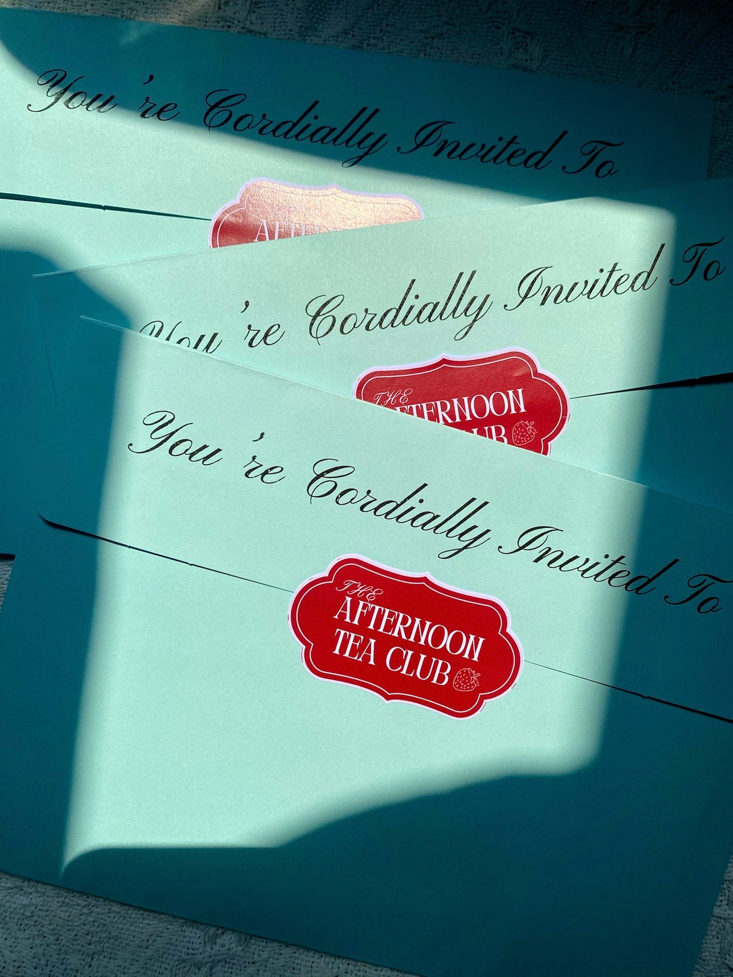 Envelopes with invitation message and sticker