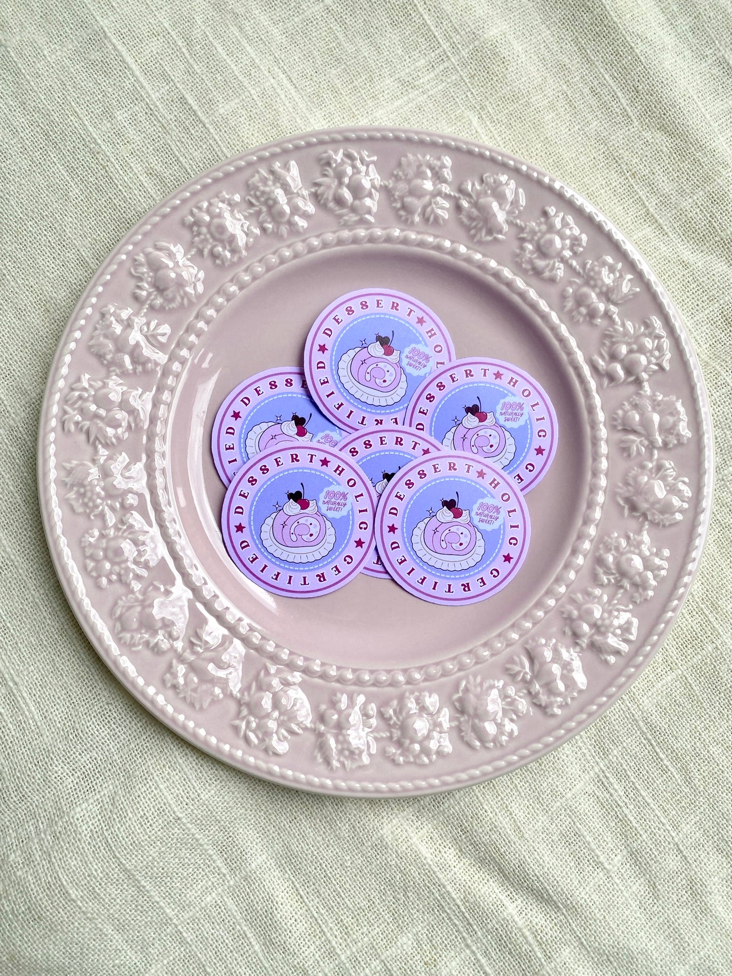 Stickers with cake illustration