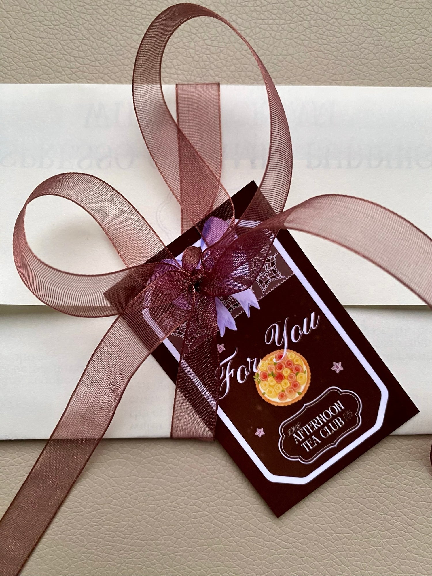 Close up of gift tag