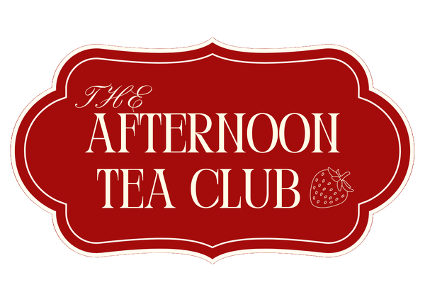 Red background with cream border logo